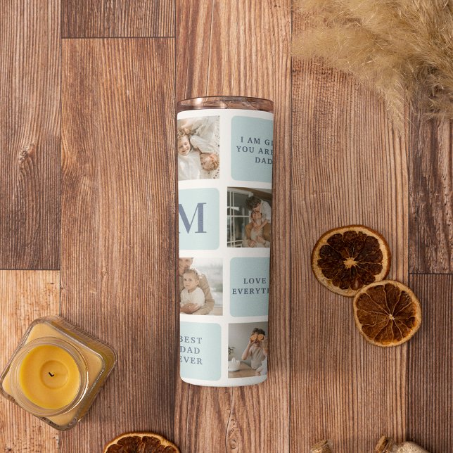 Garrafa Térmica Fotos de Colagem Moderna - Presente Azul dos Melho (Criador carregado)