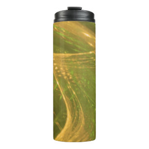 Garrafa Térmica Fractal Assimétrico Amarelo Verde Tumbler Térmico