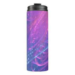 Garrafa Térmica Fractal assimétrico magenta azul do Tumbler