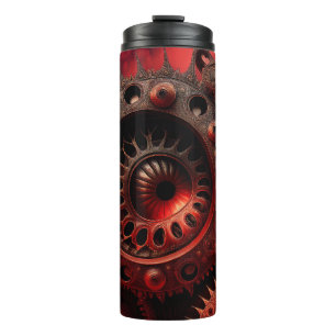 Garrafa Térmica Fractal Mandelbrot Steampunk em Bronze