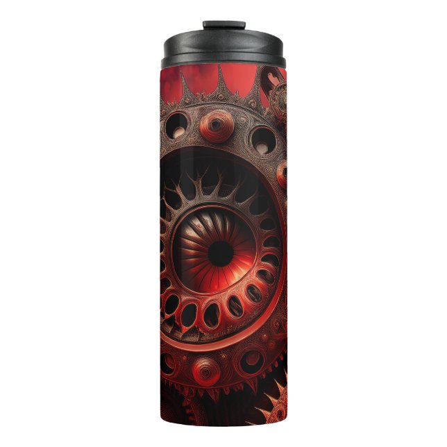 Garrafa Térmica Fractal Mandelbrot Steampunk em Bronze (Frente)