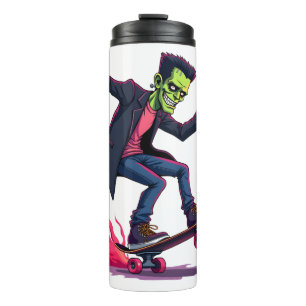 Garrafa Térmica Frankenstein Skater � Roupas de Rua de Halloween L