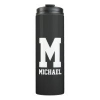Frasco preto de monograma personalizado