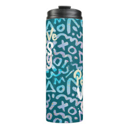 Garrafa Térmica Frascos positivos apenas verdes geométricos