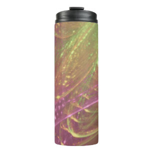 Garrafa Térmica Fratura Assimétrica Magenta Magenta Verde Tumbler