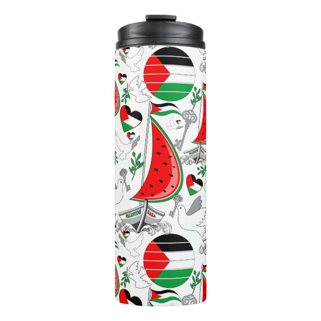 Garrafa Térmica Freedom Global Sumud Flotilla Boats para Gaza (Frente)