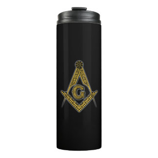 Garrafa Térmica Freemason (Preto e Dourado)