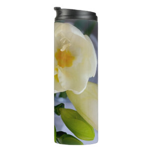 Garrafa Térmica freesia amarela branca