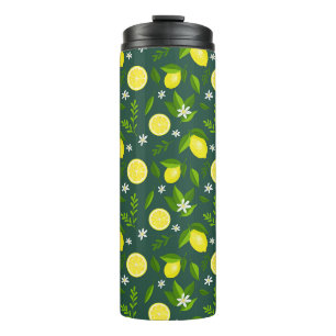 Garrafa Térmica Fresh lemons with flowers and leaves
