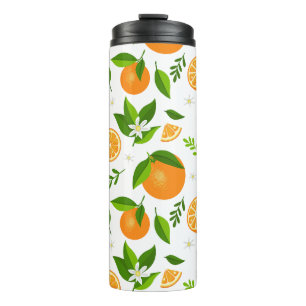 Garrafa Térmica Fresh oranges with flowers and leaves