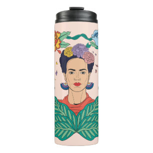 Garrafa Térmica Frida Kahlo Floral Frame Graphic
