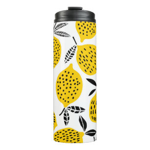Garrafa Térmica Fruta de limão: vintage com design.