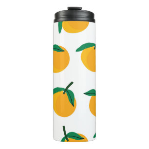 Garrafa Térmica fruta laranja com tela de fundo branca