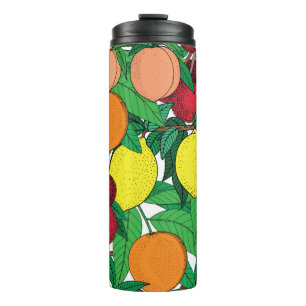 Garrafa Térmica Fruta sem soldadura, desenho desenhado à mão, la