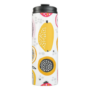 Garrafa Térmica Frutas Exóticas Desenhadas à Mão: Verão de Vintage