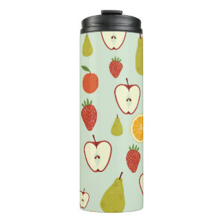 Garrafa Térmica Frutas frescas: padrão sem costura vibrante