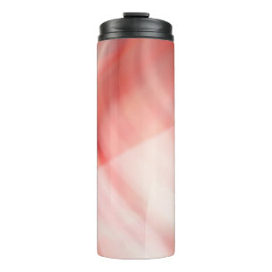 Garrafa Térmica Fundo abstrato vermelho e rosa com anéis brancos 
