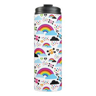 Garrafa Térmica Fundo adolescente do crânio do arco-íris do emo