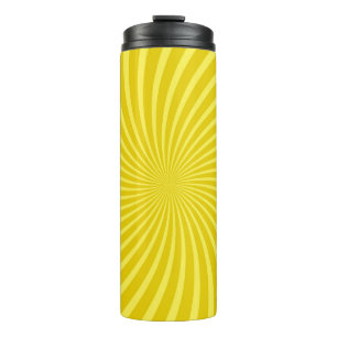 Garrafa Térmica fundo amarelo de pop art, raios quadrinhos retrô