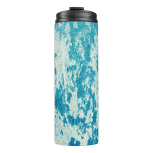 Garrafa Térmica Fundo azul texturizado feito de tecido denso. Con