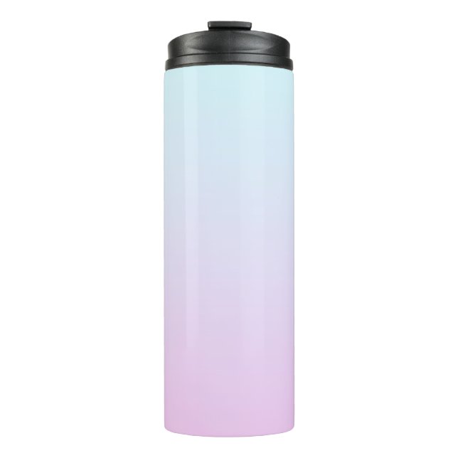 Garrafa Térmica Fundo de gradiente pastoso rosa e azul (Frente)