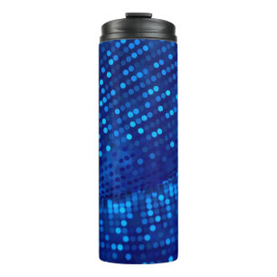 Garrafa Térmica Fundo de luxo com tecido de metal.