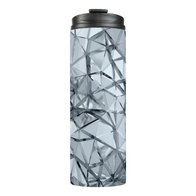 Garrafa Térmica Fundo de metal ouro tridimensional geométrico (Frente)