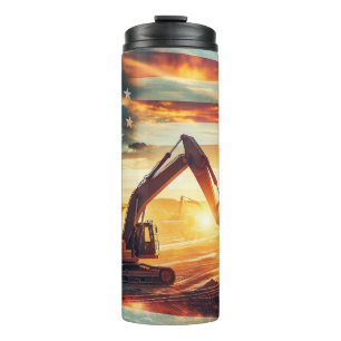 Garrafa Térmica Fundo de Sinalizador Patriótico de Construção