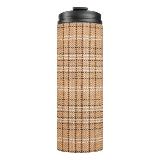 Garrafa Térmica fundo de tartan bege com ponto de tecelagem de xad