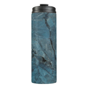 Garrafa Térmica fundo de textura de mármore azul, mármore italiano