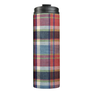 Garrafa Térmica Fundo de Textura Têxtil Quadrada.