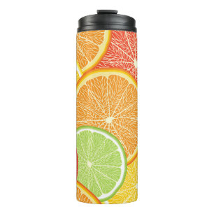 Garrafa Térmica Fundo de toranja e abstrato laranja.