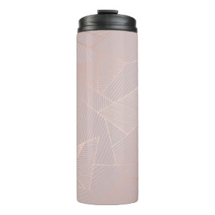 Garrafa Térmica fundo decorativo rosa de ouro, elegante.
