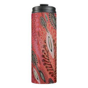Garrafa Térmica Fundo decorativo sem costura vermelho com estiliza
