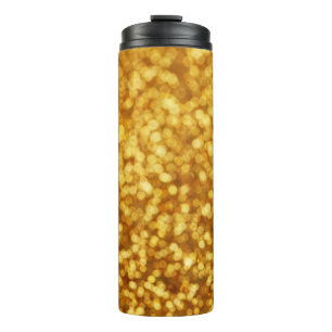 Garrafa Térmica Fundo do Abstrato de ouro com Luz do 