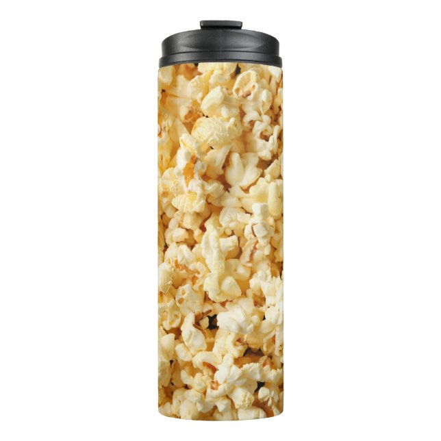 Garrafa Térmica Fundo do Cheio de pipoca em cinema. (Frente)