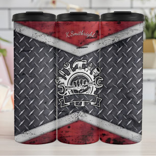 Garrafa Térmica Fundo do emblema da ferramenta mecânica industrial