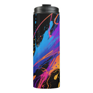 Garrafa Térmica Fundo do Tabuleiro de Tinta Colorida abstrato