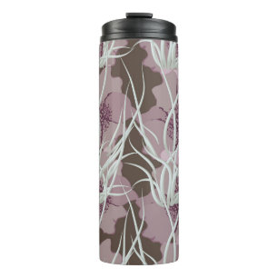 Garrafa Térmica Fundo floral sem costura, padrão sem costura,