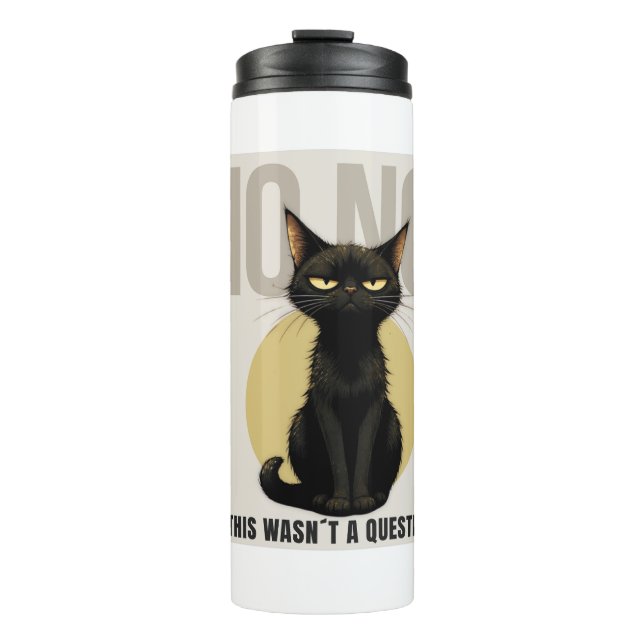 Garrafa Térmica Funny Black Cat Meme Coffee Mug (Frente)