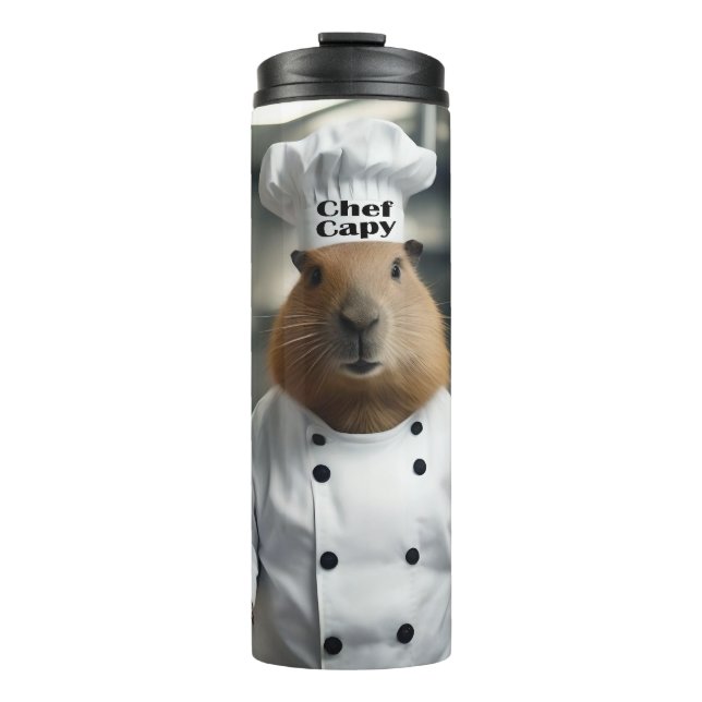 Garrafa Térmica Funny Capybara Chef (Frente)