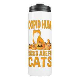 Garrafa Térmica Funny Halloween Cat Pun Lantern Pumpkin