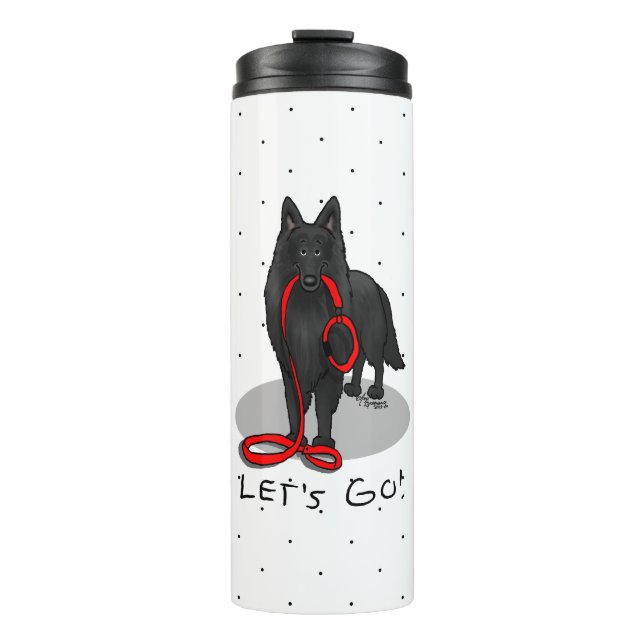 Garrafa Térmica Funny Let's Go! Walk Belgian Sheepdog (black 1) (Frente)