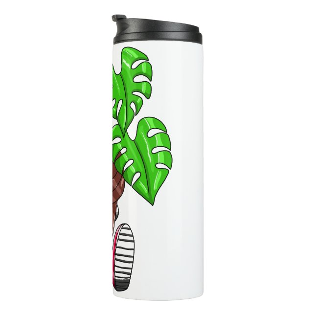 Garrafa Térmica Funny Monstera Plant Cartoon (Rotação à direita)