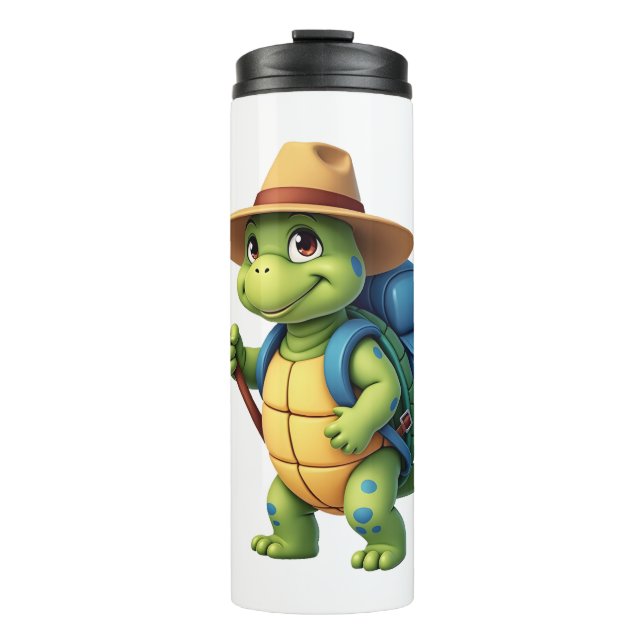 Garrafa Térmica Funny Turtle Hiking Graphic Camping Lover Adventur (Frente)