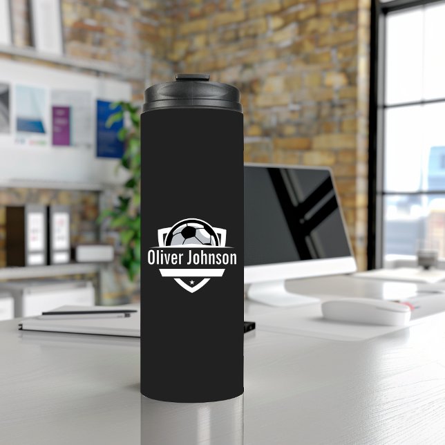 Garrafa Térmica Futebol desportivo preto (Criador carregado)