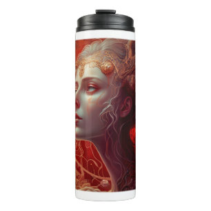 Garrafa Térmica Futuro Arte Nouveau Mulher Tumbler Térmico