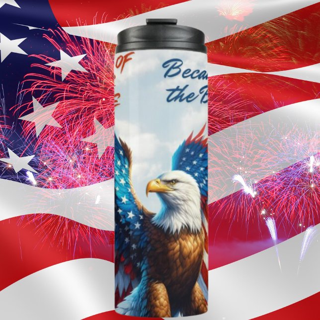Garrafa Térmica Gáble Patriótico Majestoso (Celebrate your patriotism with this striking tumbler featuring a bald eagle and the Patriotic Slogan)
