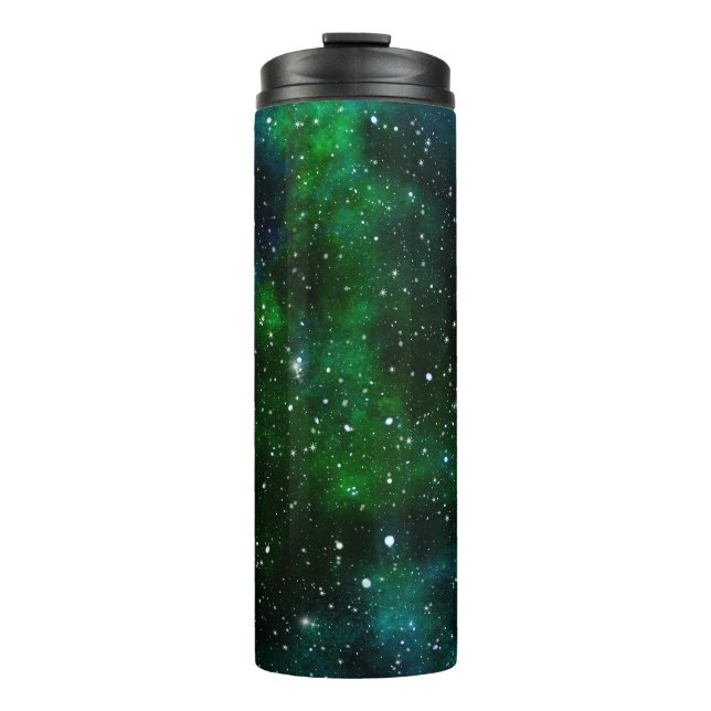 Garrafa Térmica Galáxia Verde Starry Night Thermal Tumbler (Frente)