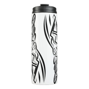 Garrafa Térmica Galo Tribal Negro e Branco
